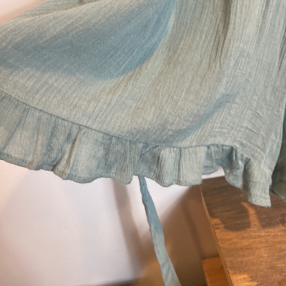 - She + Sky Soft Green Gauze Cold shoulder Romper - Picture 8 of 10